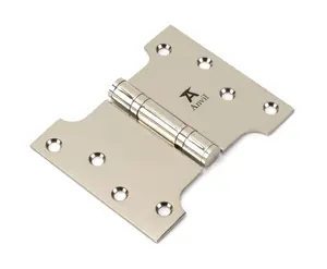 From The Anvil Polished Nickel 4 Inch x 3 Inch x 5 Inch  Parliament Hinge (pair) ss