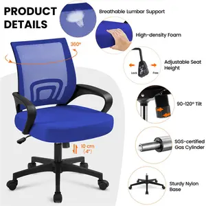 Mid-Back Mesh Swivel Office Chair Blue