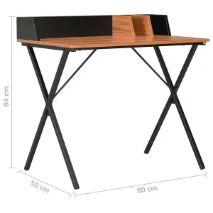 Berkfield Desk Black and Brown 80x50x84 cm