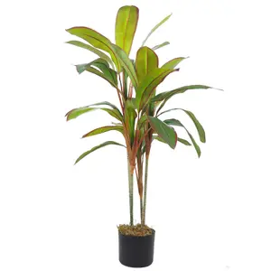 100cm Artificial Potted Dracaena Tropical Plant with Silver Metal Plater