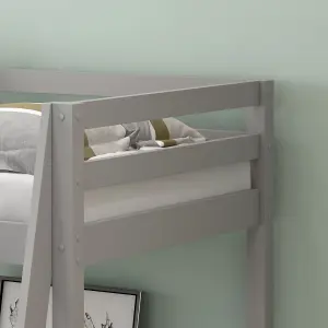 Children Bunkbed Mid Sleeper , Pine Wooden Kids Bed , Children bedroom Furniture , Grey Kids Bed