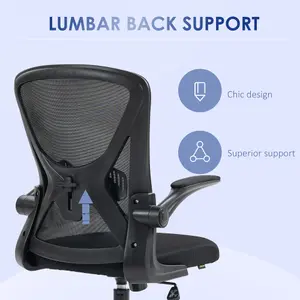 Vinsetto Mesh Office Chair Computer Chair with Lumbar Support, Swivel Wheels