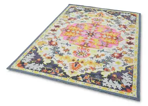 Multi Luxurious Traditional Wool Hand Made Easy to Clean Floral Rug For Bedroom Dining Room And Living Room -160cm X 230cm