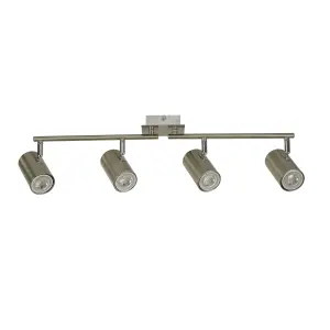 Lighting Collection Galet Satin Silver Cylinder 4 Light Spotlight