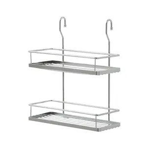 GoodHome Chrome effect Non-magnetic Steel Wall organiser shelving