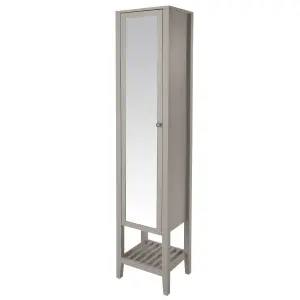 GoodHome Perma Tall Satin Grey Single Freestanding Bathroom Cabinet (H)185cm (W)40cm