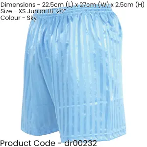 XS - SKY BLUE Junior Sports Continental Stripe Training Shorts Bottoms Football