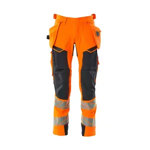 Mascot Accelerate Safe Trousers with Holster Pockets - Hi-Vis Orange/Dark Navy   (34.5) (Leg Length - Short)