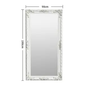 White Oversize Retro Rectangular Full Length Mirror