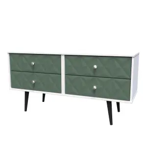 Toledo 4 Drawer Bed Box in Labrador Green & White (Ready Assembled)