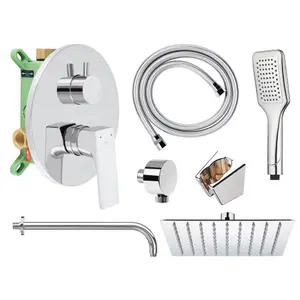 Hommix Rubineta Modena-2F Chrome Concealed & Wall Mounted Shower Set