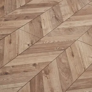 GoodHome Heanor Herringbone Light oak effect Laminate Flooring, 2.7m²