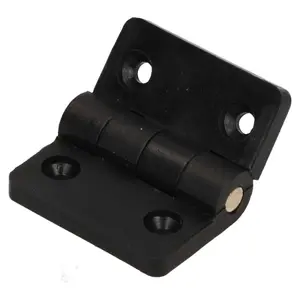 Black Reinforced Nylon Plastic Hinge 40x48mm Italian Made Industrial Quality 2PK