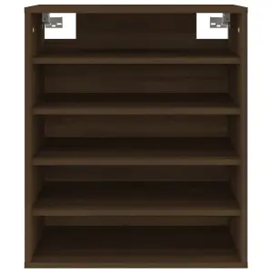 Berkfield Shoe Cabinet Brown Oak 60x35x70 cm Engineered Wood