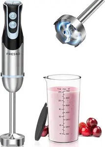 FRESKO Stainless Steel Hand Blender, 1200W Electric Stick Blender With 12 Speed And Turbo Mode, Heavy Duty Copper Motor Immersion Blender,700Ml