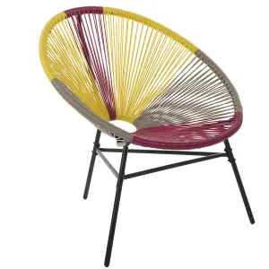 Set of 2 Garden Chairs ACAPULCO PE Rattan Yellow