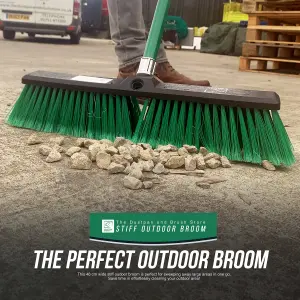 18" Heavy Duty Outdoor Yard Broom and Metal Handle