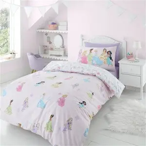 Disney Princesses Duvet Cover And Pillowcase Set, Disney, Size: Single, Pink, Polycotton