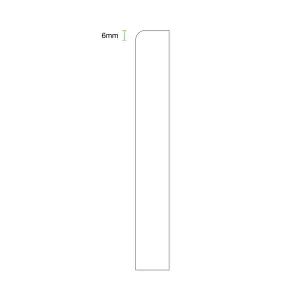 National Skirting Half Bullnose MDF Skirting Board - 350mm x 25mm x 3040mm, Primed, No Rebate