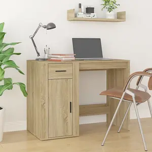 Berkfield Desk Sonoma Oak 100x49x75 cm Engineered Wood