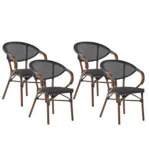 Set of 4 Garden Chairs CASPRI Metal Black