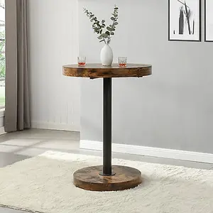 Furniture In Fashion Havana Rustic Oak Wooden Bar Table With 2 Ripple Grey Stools