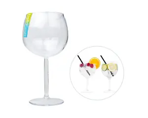 24 x gin cocktail glasses balloon clear plastic cup home BBQ summer party tableware drinks glasses outdoor gin glasses