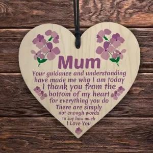 Red Ocean Mothers Day Birthday Gifts For Mum Wood Heart Mum Gifts From Daughter Son Keepsake Plaque