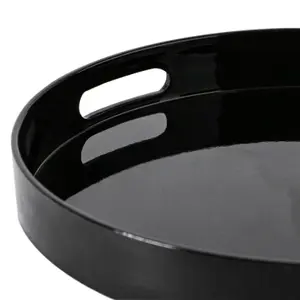 Argon Tableware - Round Serving Trays - 33cm - Black - Pack of 3