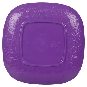 URBNLIVING 3cm Height Purple 6 Plastic Dinner Plates