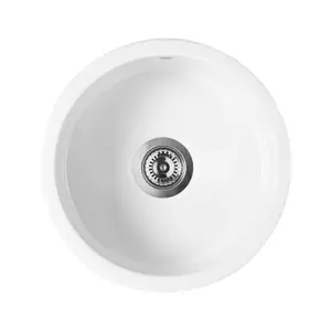 Clearwater Metro Ceramic White Kitchen Sink Single Bowl Undermount/ Inset - MET1060 + Waste Kit