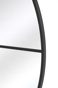 MirrorOutlet The Genestra Black Extra Large Circular Window Metal Garden Wall Mirror 200cm x 200cm