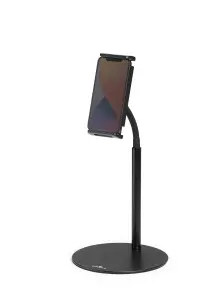 Durable TWIST 360 Gooseneck Tablet and Phone Holder iPad Desk Stand - Black