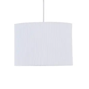 First Choice Lighting White Pleated 25cm Pendant Lightshade