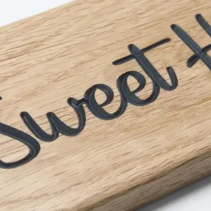 Peak Heritage Engraved Oak Sign 30cm - Home Sweet Home