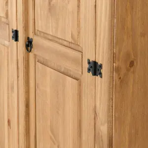 Corona 3 Door Wardrobe Distressed Waxed Pine