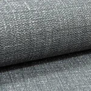 Plain Charcoal Black Grey Linen Glitter Textured Paste the Wall Wallpaper Vinyl