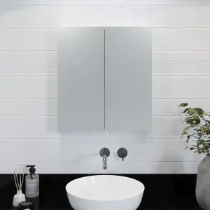 Croydex Finchley Double Bathroom Wall cabinet With 2 mirror doors (H)690mm (W)600mm