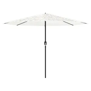 Berkfield Garden Parasol with Steel Pole White 388x388x248 cm