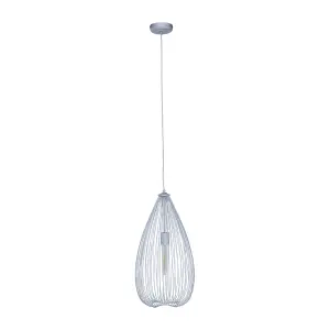 Interiors By Premier Sleek Teardrop Silver Pendant Light, Effortlessly Maintained Down Light Wall, Contemporary Ceiling Light