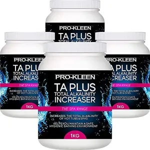 Pro-Kleen TA Plus Total Alkalinity Increaser - Increases Alkaline Levels in Pools, Hot Tubs & Spas - Balances pH Levels 4kg