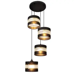 Luminosa Helen Cluster Pendant Ceiling Light Black, Gold 35cm