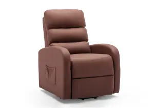 Grace Electric Fabric Single Motor Rise Recliner Lift Mobility Tilt Chair (Brown)