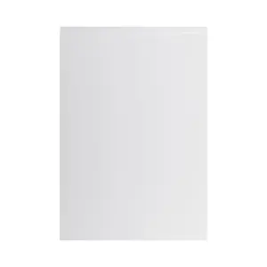 GoodHome Garcinia Integrated handle Gloss light grey Tall appliance Cabinet door (W)600mm (H)867mm (T)19mm