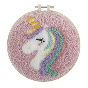 P/NEEDLE UNICORN - Punch Needle Kit: Yarn and Hoop: Unicorn - Trimits