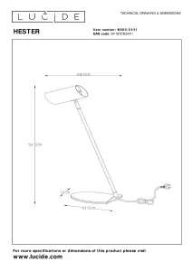 Lucide Hester Modern Desk Lamp - 1xGU10 - White