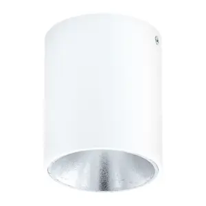 Wall / Ceiling Light White & Silver Round Downlight 3.3W Built in LED