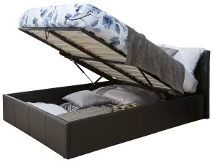 GFW End Lift Ottoman Bed 120cm Small Double Black