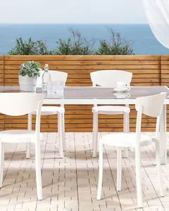 Set of 4 Garden Chairs VIESTE White