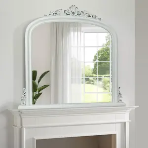 Dayton Overmantle Mirror 109cm X 104cm  Antique White